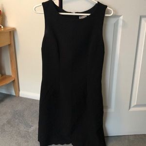 Black Scalloped Trim Dress